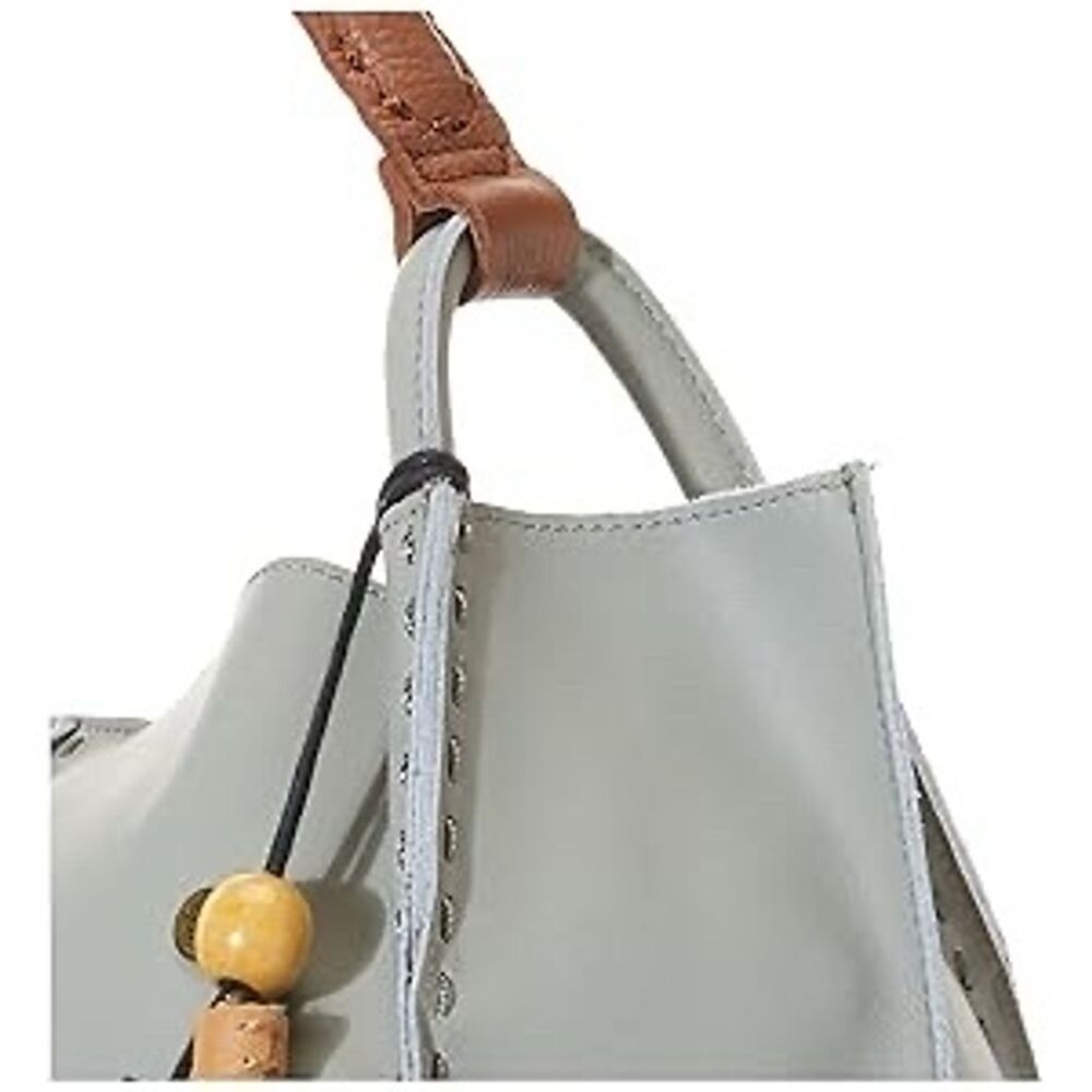 The Sak Los Feliz Leather Tote Bag Meadow Tassel Charm Women's - Picture 2 of 6